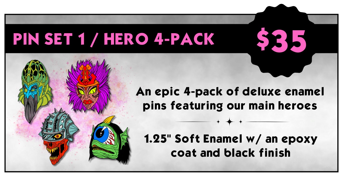 Pin Set 1 - Hero 4-Pack